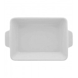 Refratário 23,5cm Por 14,5cm Por 5cm Porcelana Com Alca Basic Branco